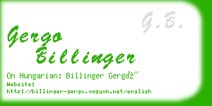 gergo billinger business card